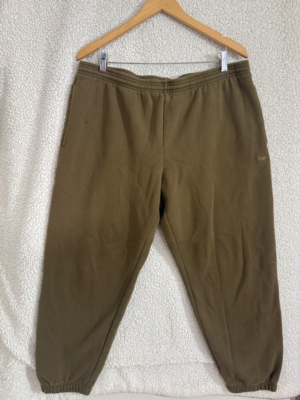 TNA Sweatfleece Cozy Fleece Boyfriend Fit Olive Green Jogger Sweatpants Size XXL